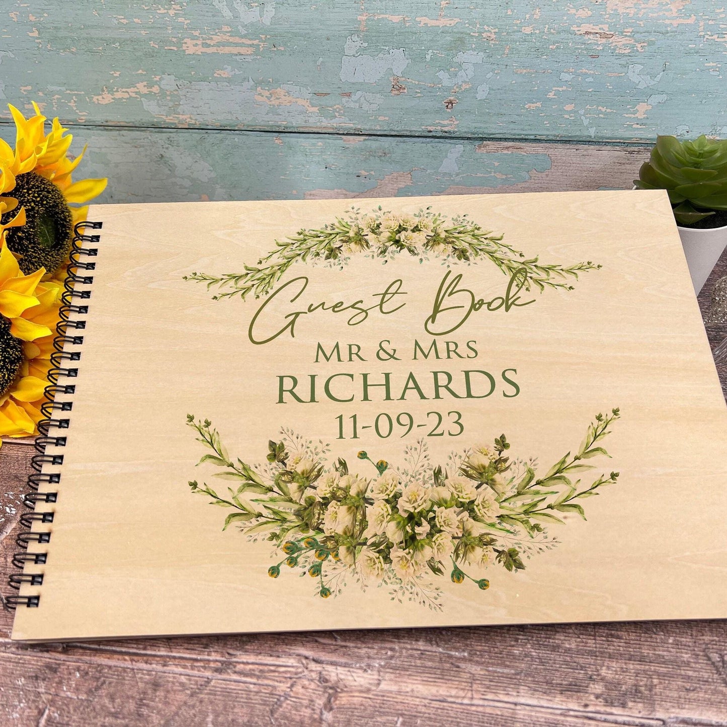 Botanical Personalised Wedding Guest Book