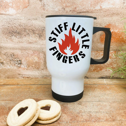 Stiff Little Fingers Logo - Northern Ireland Dialect - Personalised Travel Mug