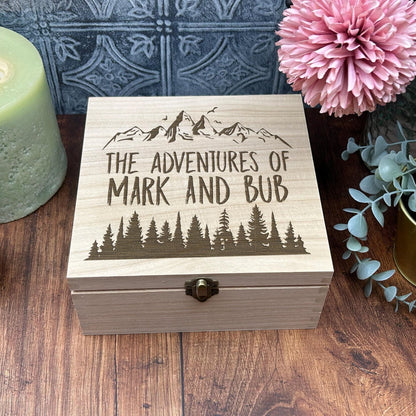 Adventures Personalised Wooden Memory Box  - Personalised Day