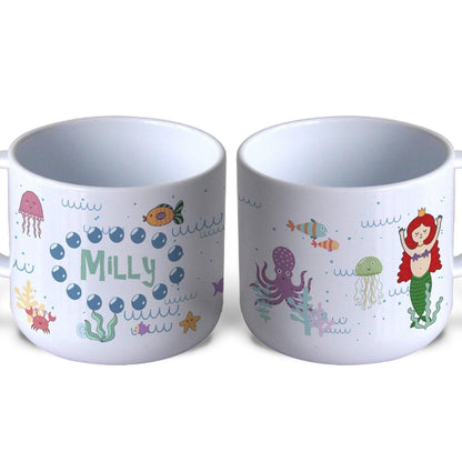 Mermaid Under The Sea Ariel Children's Personalised Mug Unbreakable 6oz Kids Toddler Child Safe Proof