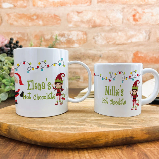 Santa Elves Christmas Hot Chocolate Gift XMAS Children's Personalised Mug Unbreakable Kids Toddler Child Safe