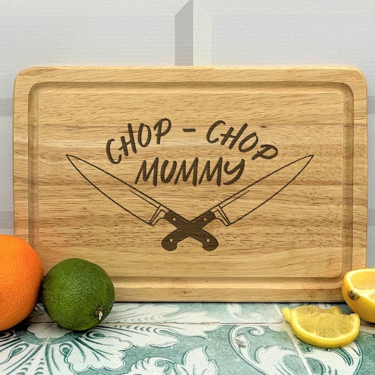 Chop Chop Daddy / Mummy Personalised Wooden Chopping Board - Mother's Father's Day Gift