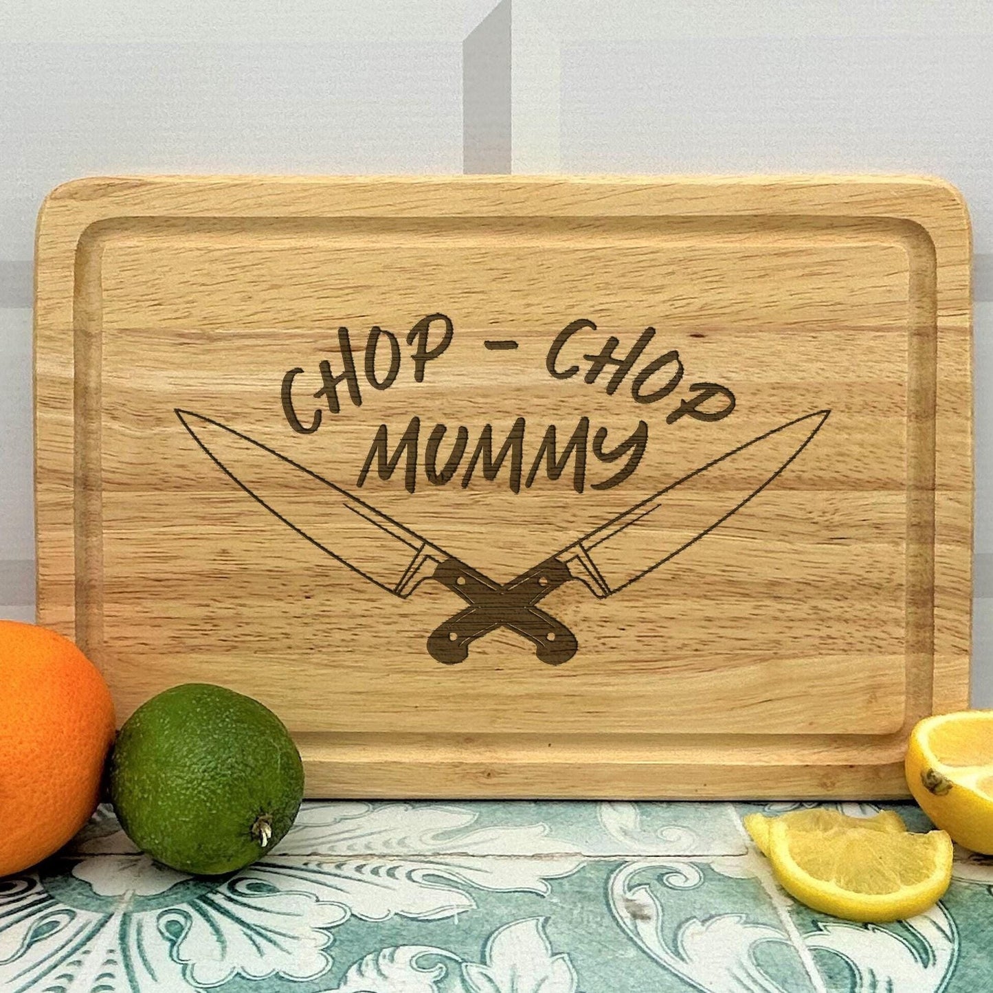 Chop Chop Daddy / Mummy Personalised Wooden Chopping Board - Mother's Father's Day Gift