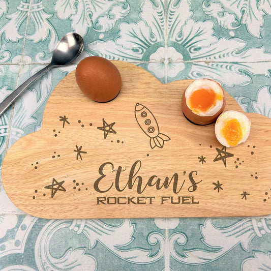 Rocket Fuel Personalised Egg Breakfast Board - Eggy Soldiers Gift