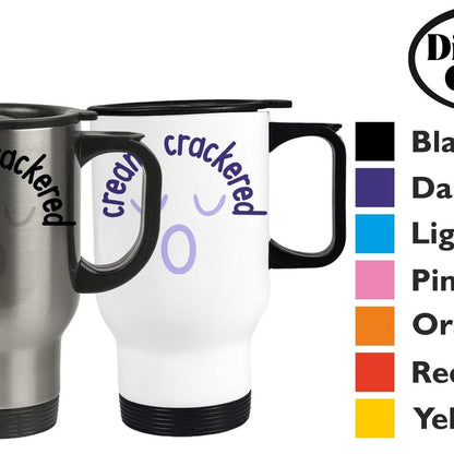 Cream Crackered - Cockney Rhyming Slang Dialect - Personalised Travel Mug