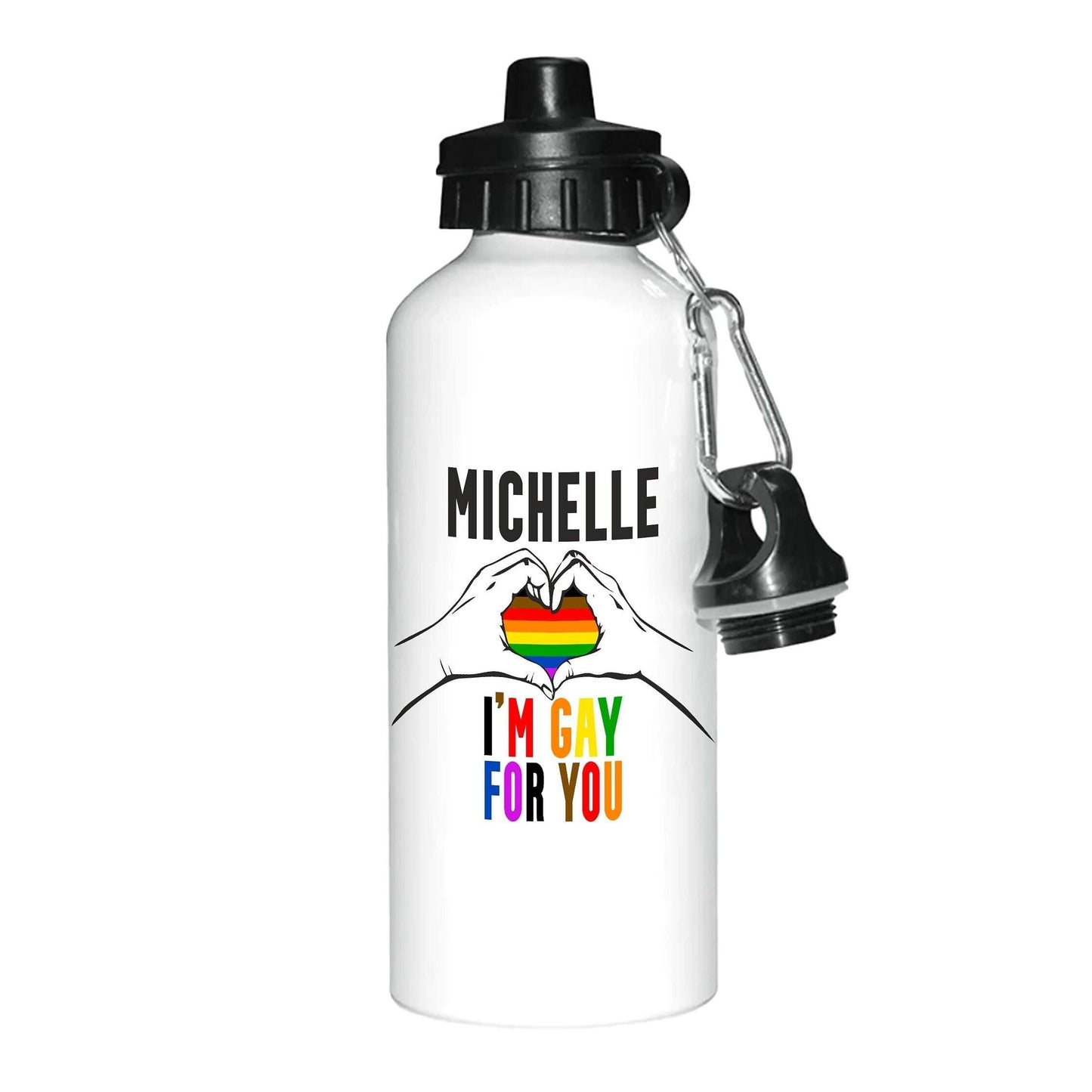 I'm Gay For You LGBTQ+ Pride Rainbow Flag Personalised Water Bottle Valentine's Day Boyfriend Girlfriend Gift Partner Love