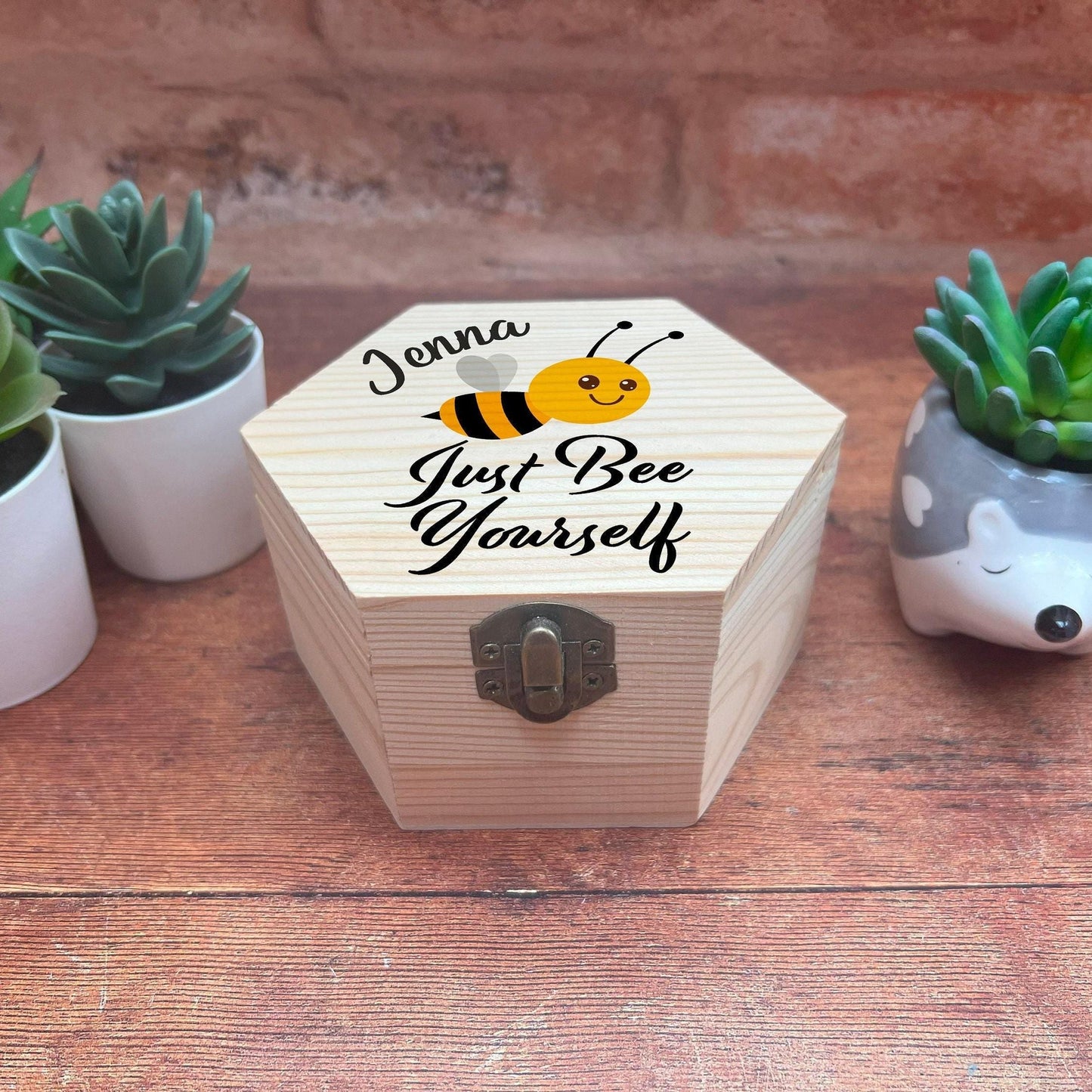 Just Bee Yourself Printed Box - Toy Storage / Memory - Wooden Personalised Gift
