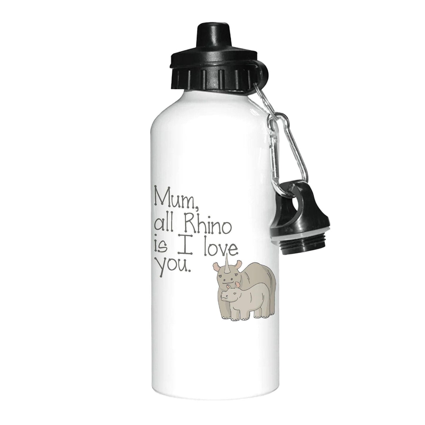 All Rhino Is I Love You Mother's Day Water Bottle | Gift | Personalised | Ceramic | Fathers Day | Birthday | Mummy | New Mum | Grandparent