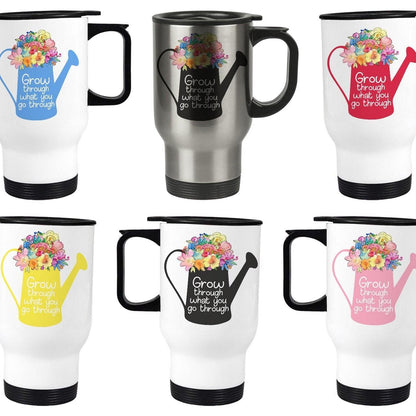Grow Through What You Go Through Travel Mug Personalised