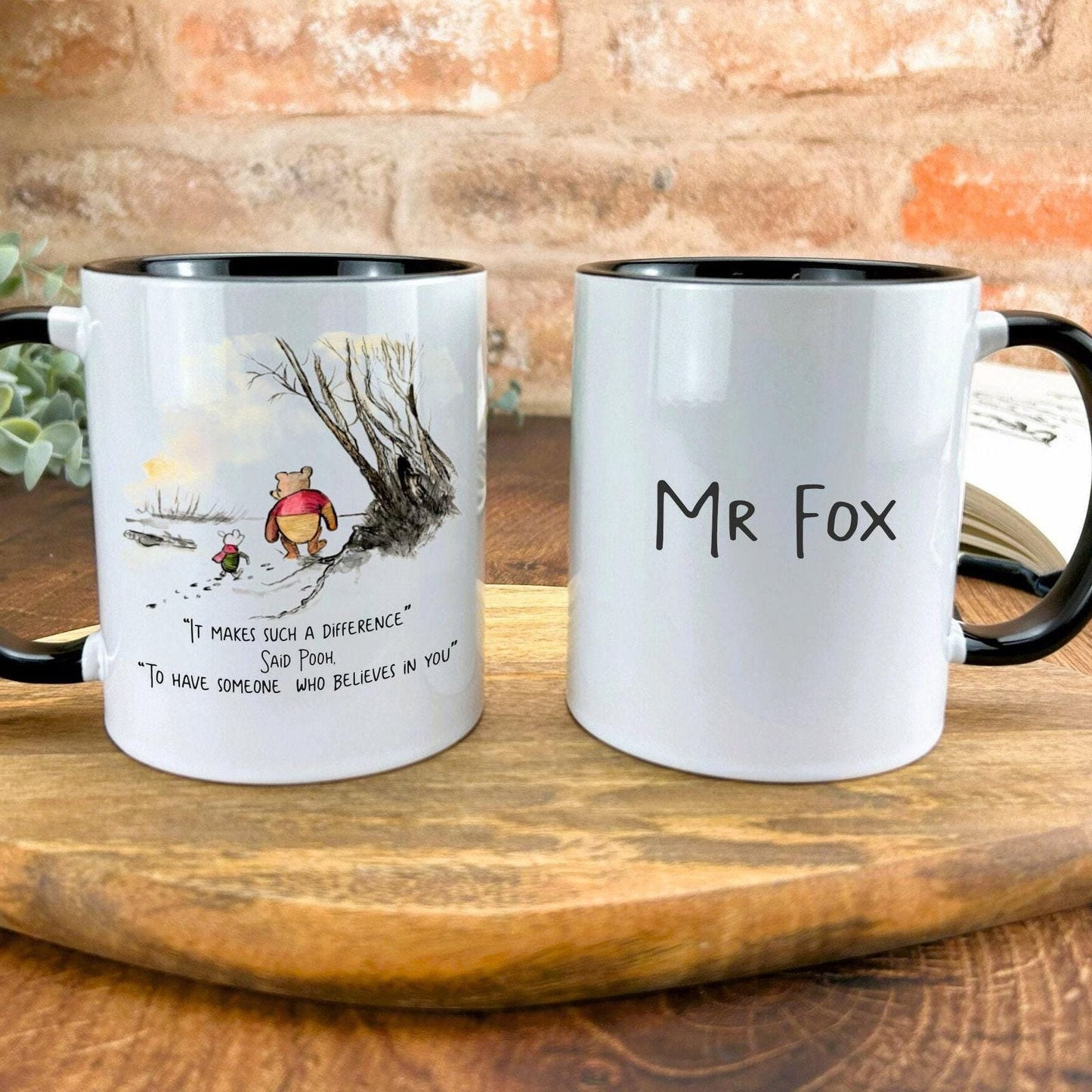 Pooh Bear & Piglet Coloured Design Disney Teacher Personalised Mug