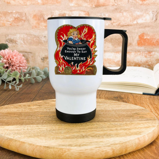 Sweet Enough To Eat Valentine's Day Travel Mug Retro Design Personalised Gift