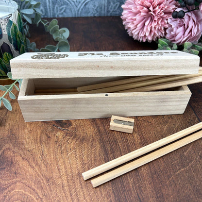 Best Teacher Ever - Engraved Pencil Case Box - Personalised End of School Term Gift