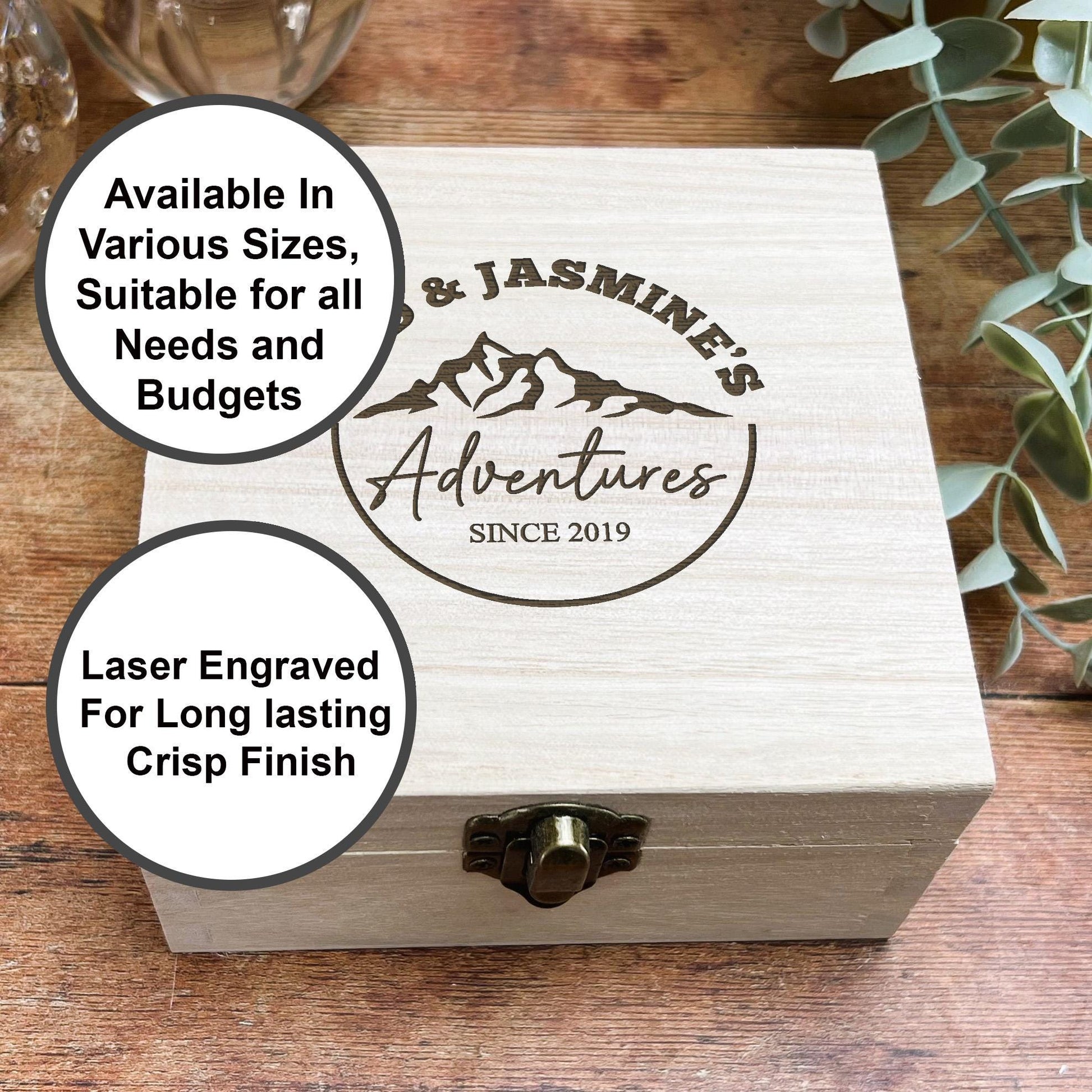 a personalized wooden box for a couple's wedding