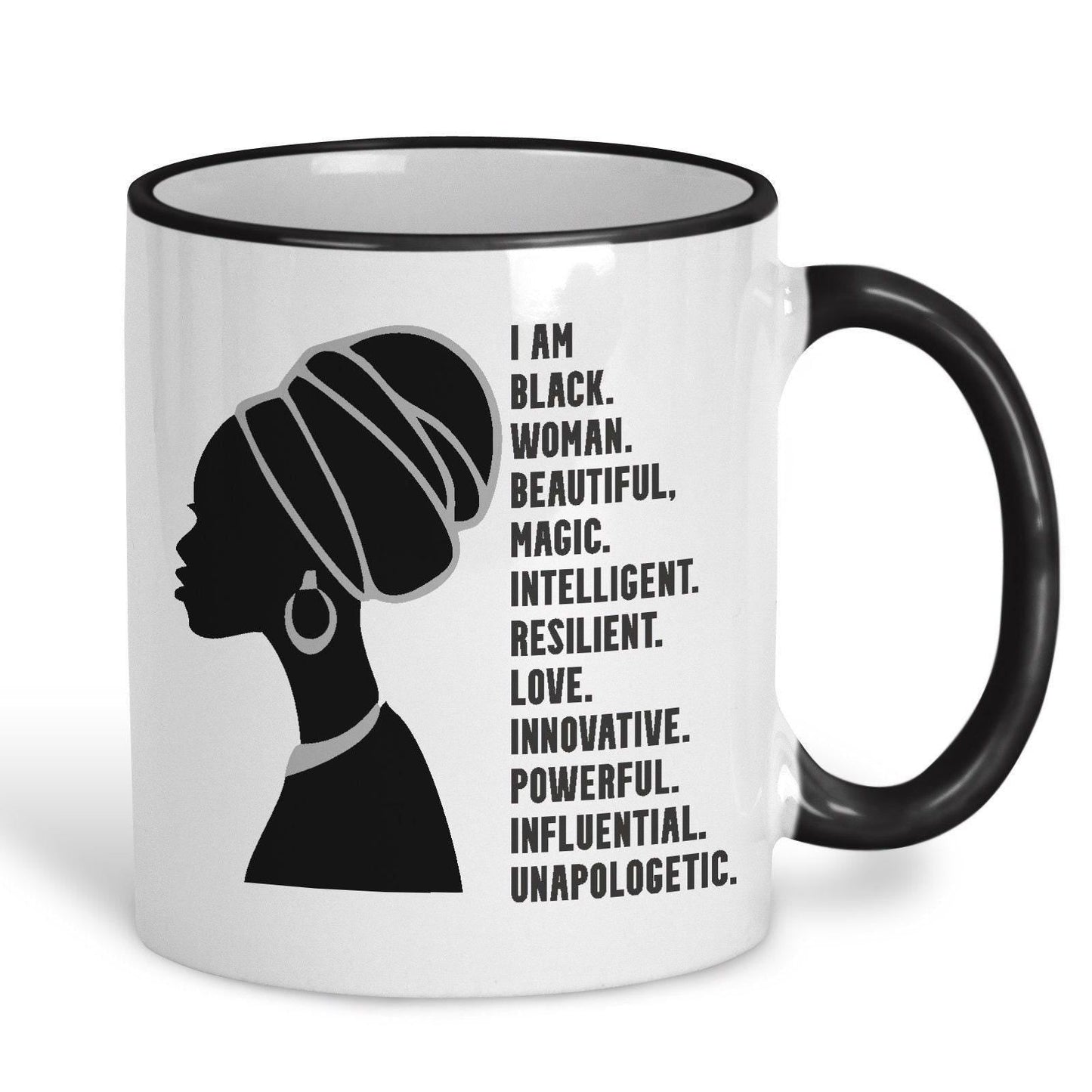 I Am Black Woman Beautiful Afro Hair Personalised Mug