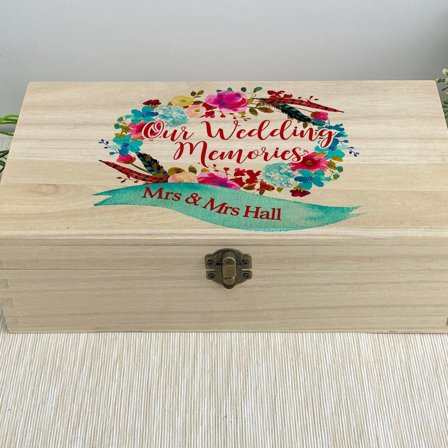 Our Wedding Memories - Mr & Mrs - Floral Memory Box - Personalised Gift