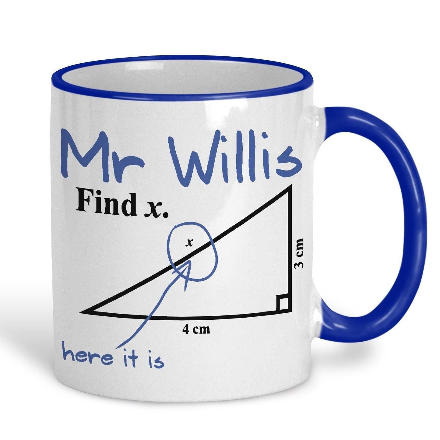 Find X Triangle Exam Question Maths Teacher Personalised Ceramic Mug