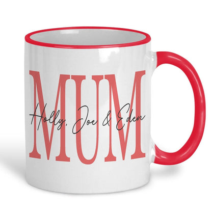 Mum and Children's Names Mother's Day Personalised Ceramic Mug