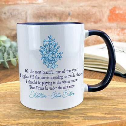 Mistletoe Justin Bieber Christmas Song Lyrics Personalised Ceramic Mug