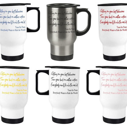 Tears for Fears Everybody Wants To Rule The World Travel Mug Personalised Gift