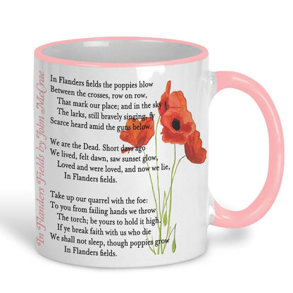 John McCrae In Flanders Fields Poppies World War 1 Poetry Quote Mug