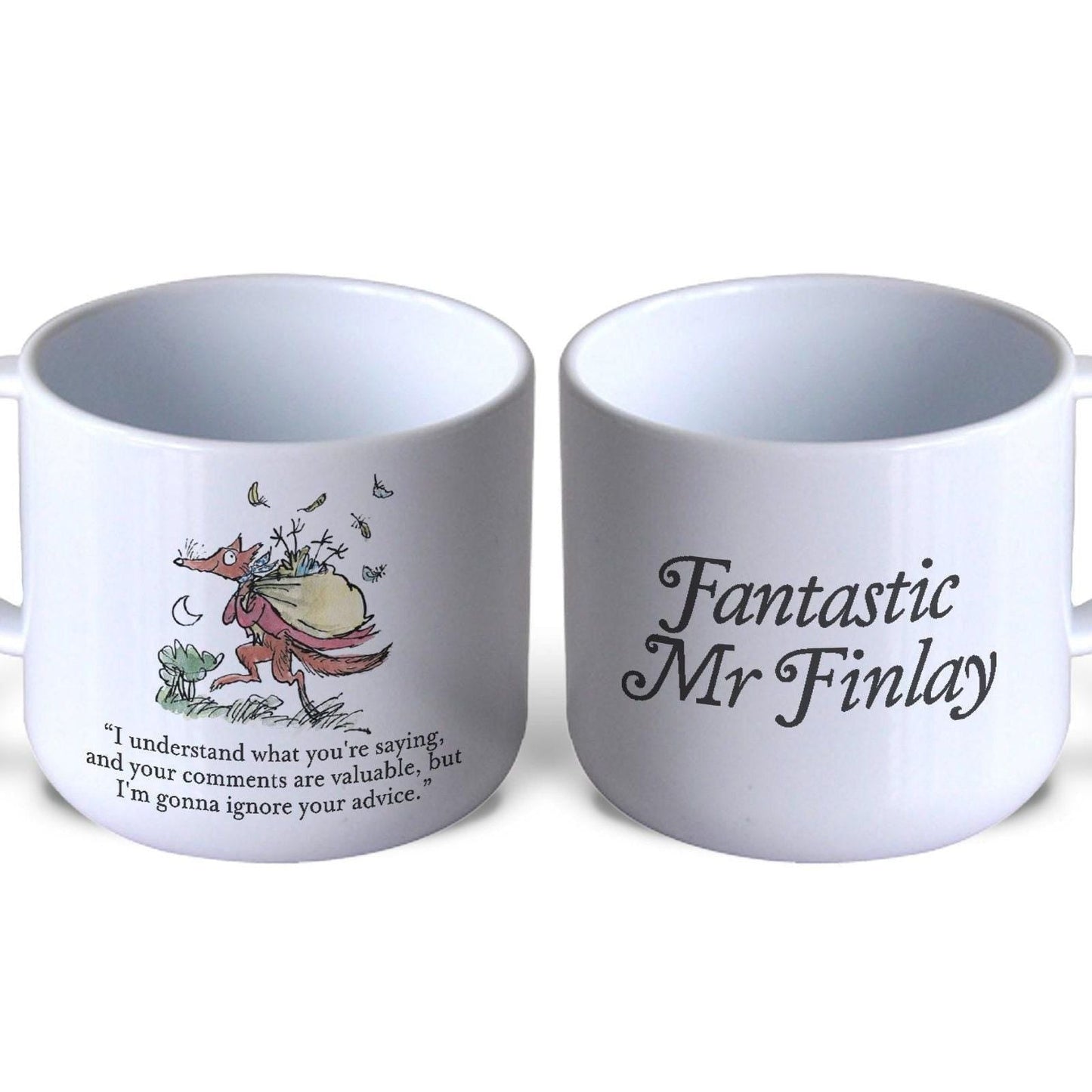 Fantastic Mr Fox Book Quote Illustration First Birthday Children's Personalised Mug Unbreakable Kids Toddler Child Safe