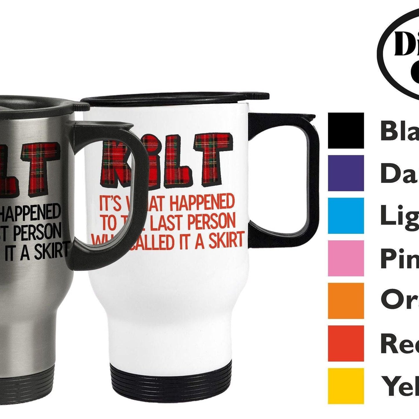 Kilt - Scotland Scottish Dialect - Personalised Travel Mug