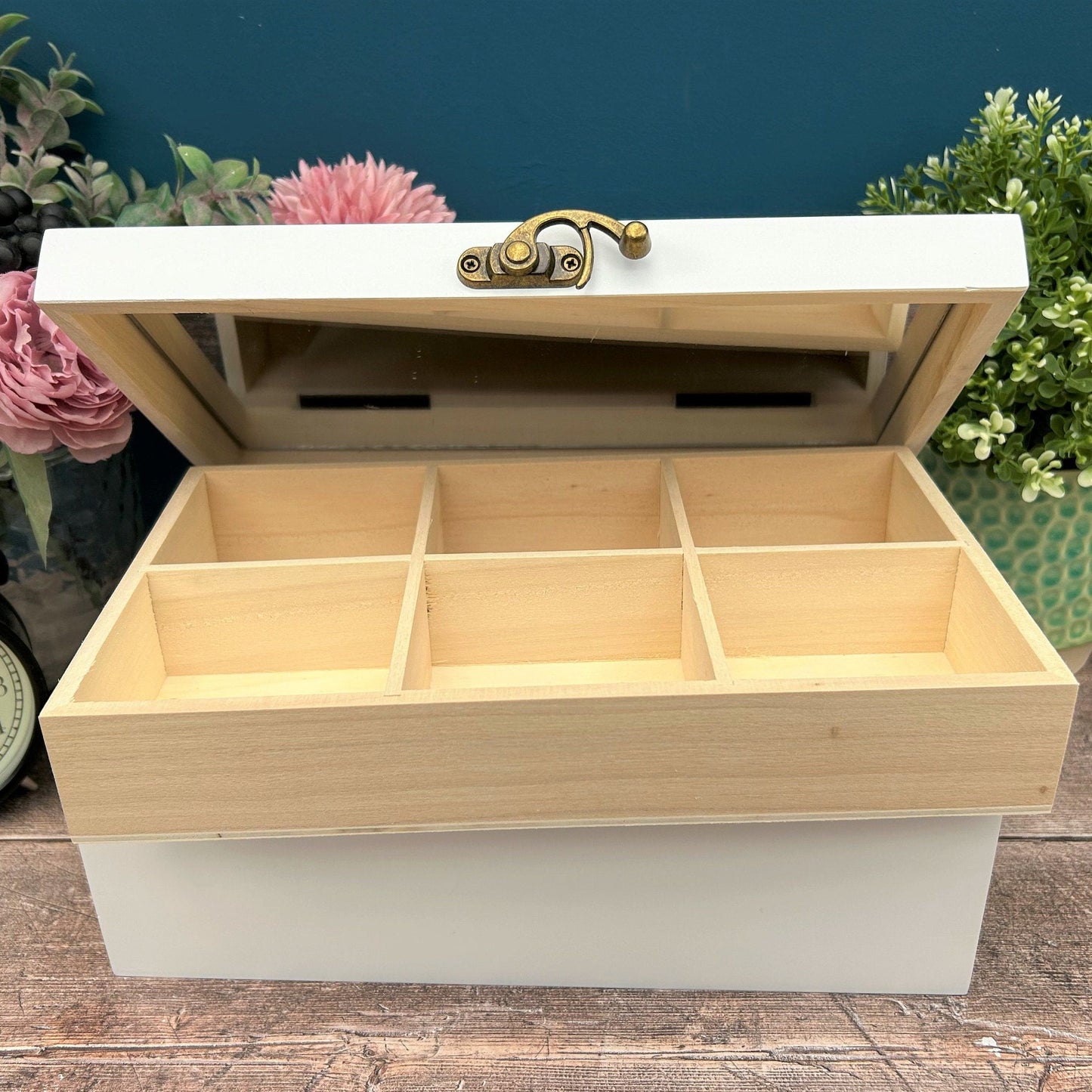 Rose Floral Wreath Personalised Jewellery Trinkets Box - Birthday Gift