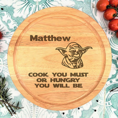 Yoda Star Wars "Cook you must" Chopping Board Personalised Gift