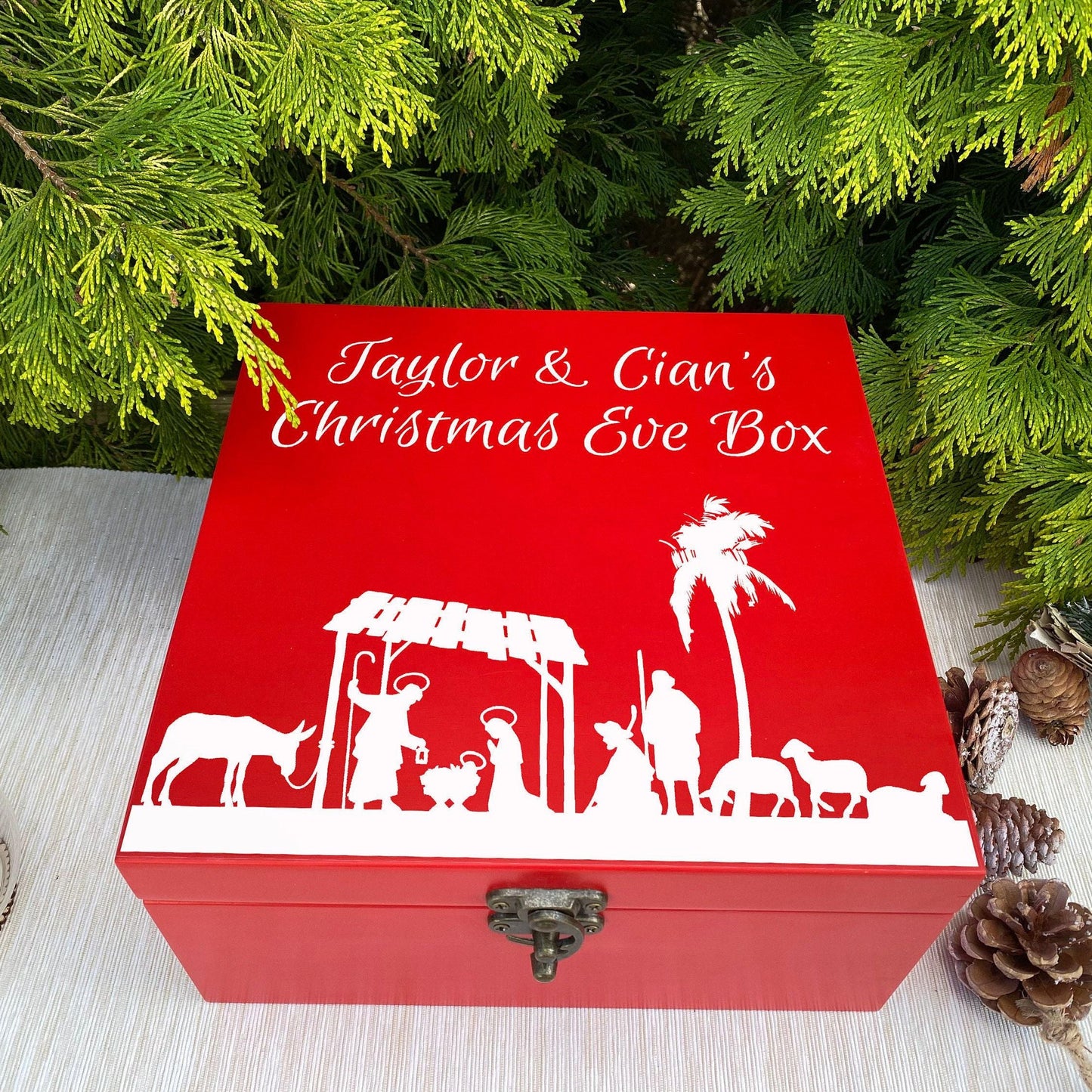 Nativity Scene Silhouette - Christmas Eve Box - Personalised Gift - Baby Jesus Christian Gift