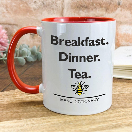 Breakfast Dinner Tea - Manc Dictionary - Personalised Ceramic Mug