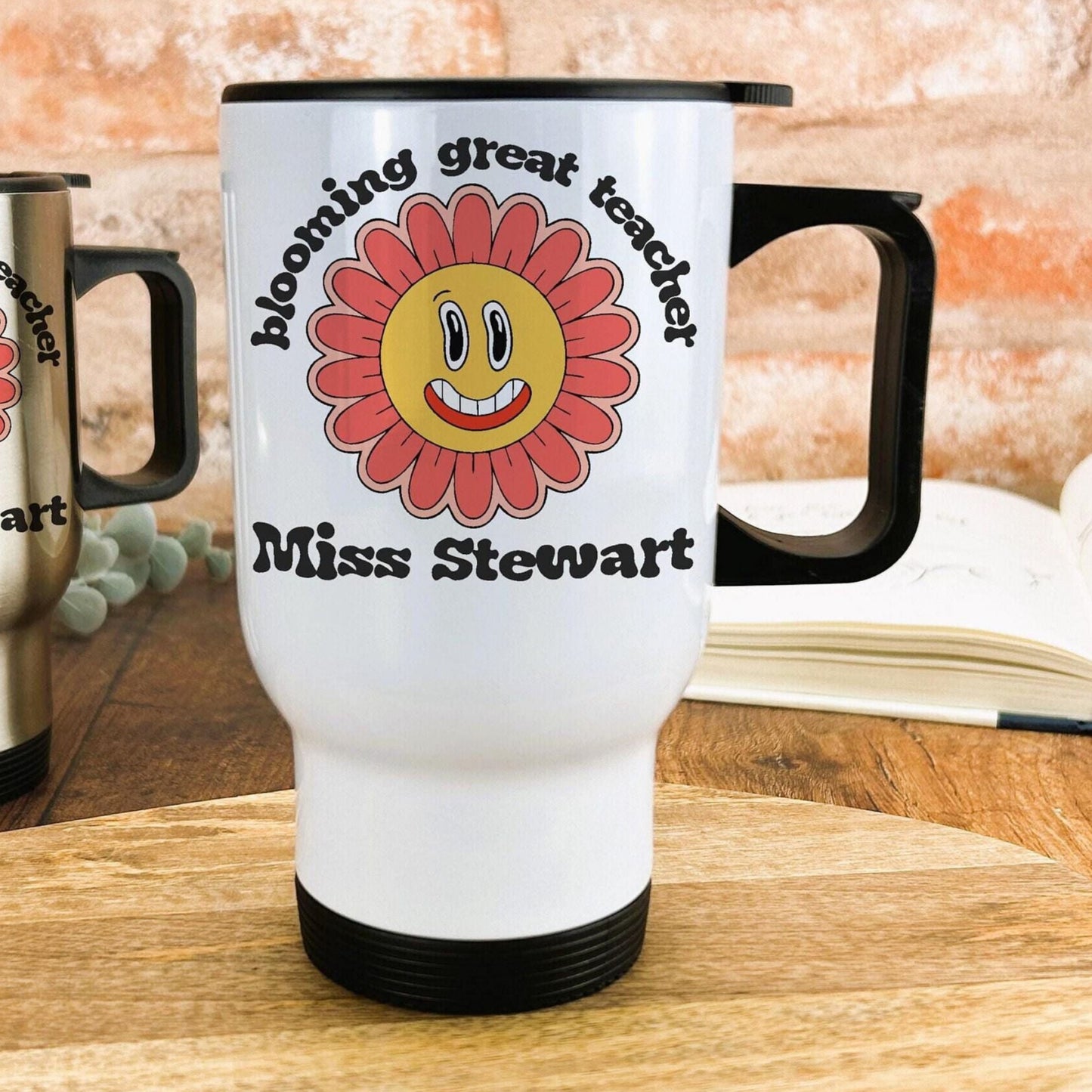 Blooming Great Teacher Flower Travel Mug Personalised Gift