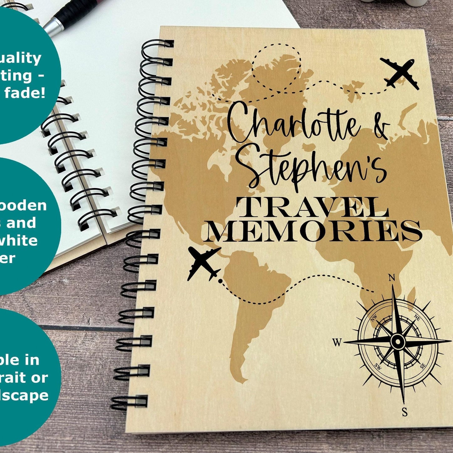 Travel Memories Map - Personalised Travelling Holiday Memories Book - Gap Year Gift