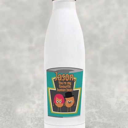 My Favourite Human Bean Baked Beans Heinz Personalised Water Bottle Valentine's Day Boyfriend Girlfriend Gift Partner Love