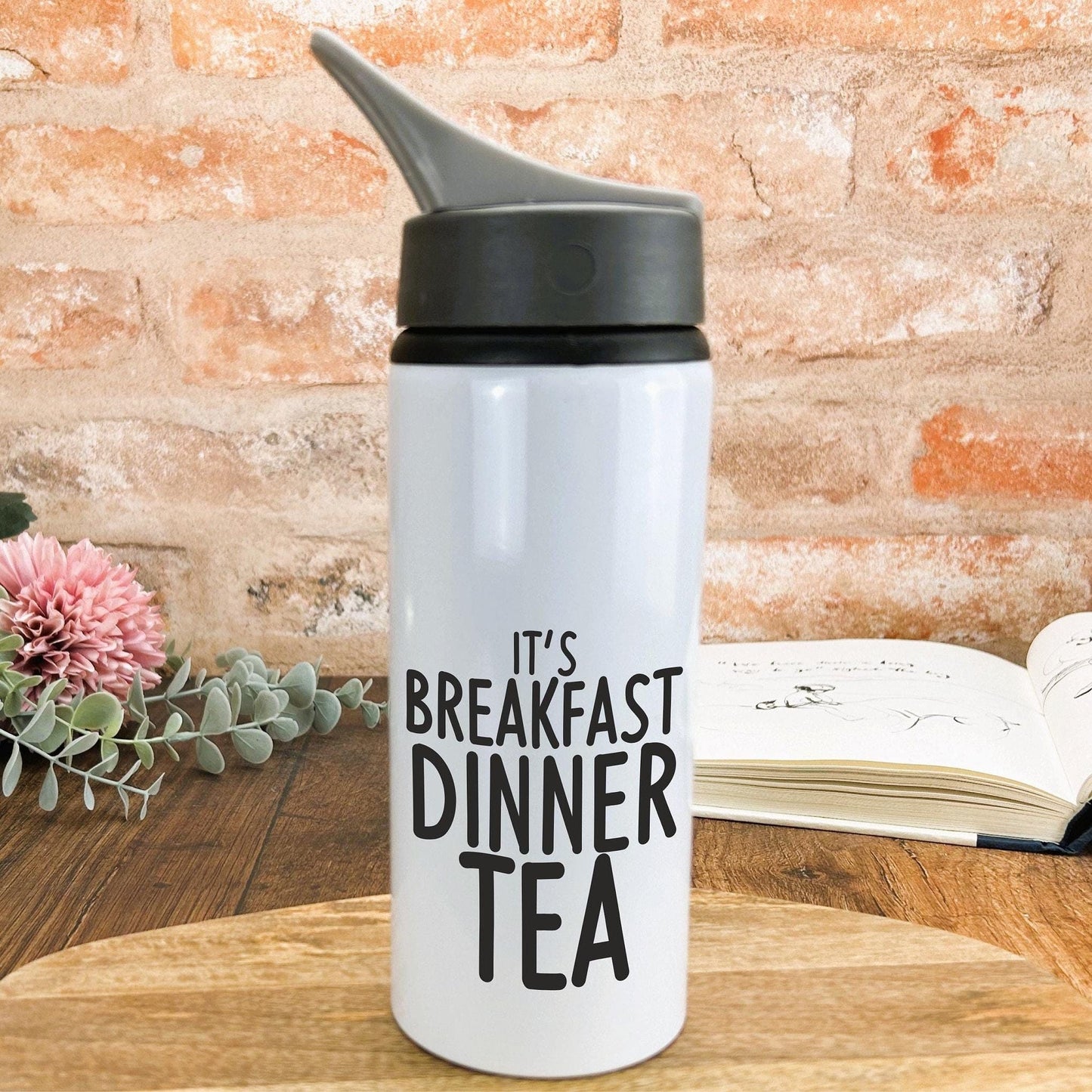 It's Breakfast Dinner Tea Mancunian Quote - Personalised Water Bottle