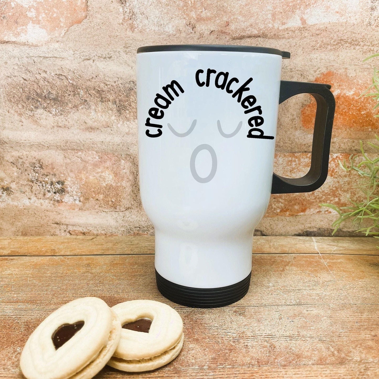 Cream Crackered - Cockney Rhyming Slang Dialect - Personalised Travel Mug