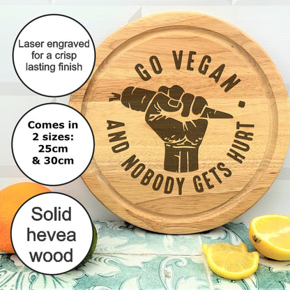 a wooden sign that says go vegan and nobody gets hurt