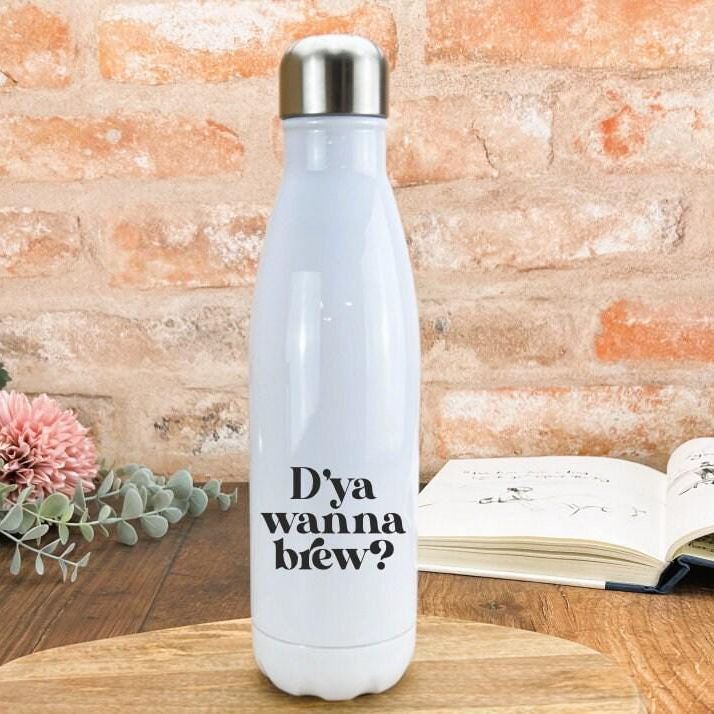 D'ya Wanna Brew Mancunian Quote - Personalised Water Bottle