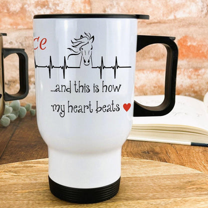 Horse This Is How My Heart Beats Travel Mug Personalised Gift