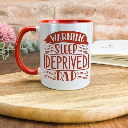 Warning Sleep Deprived Dad Father's Day Personalised Mug