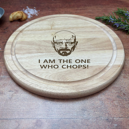 a wooden coaster with a picture of a bearded man on it