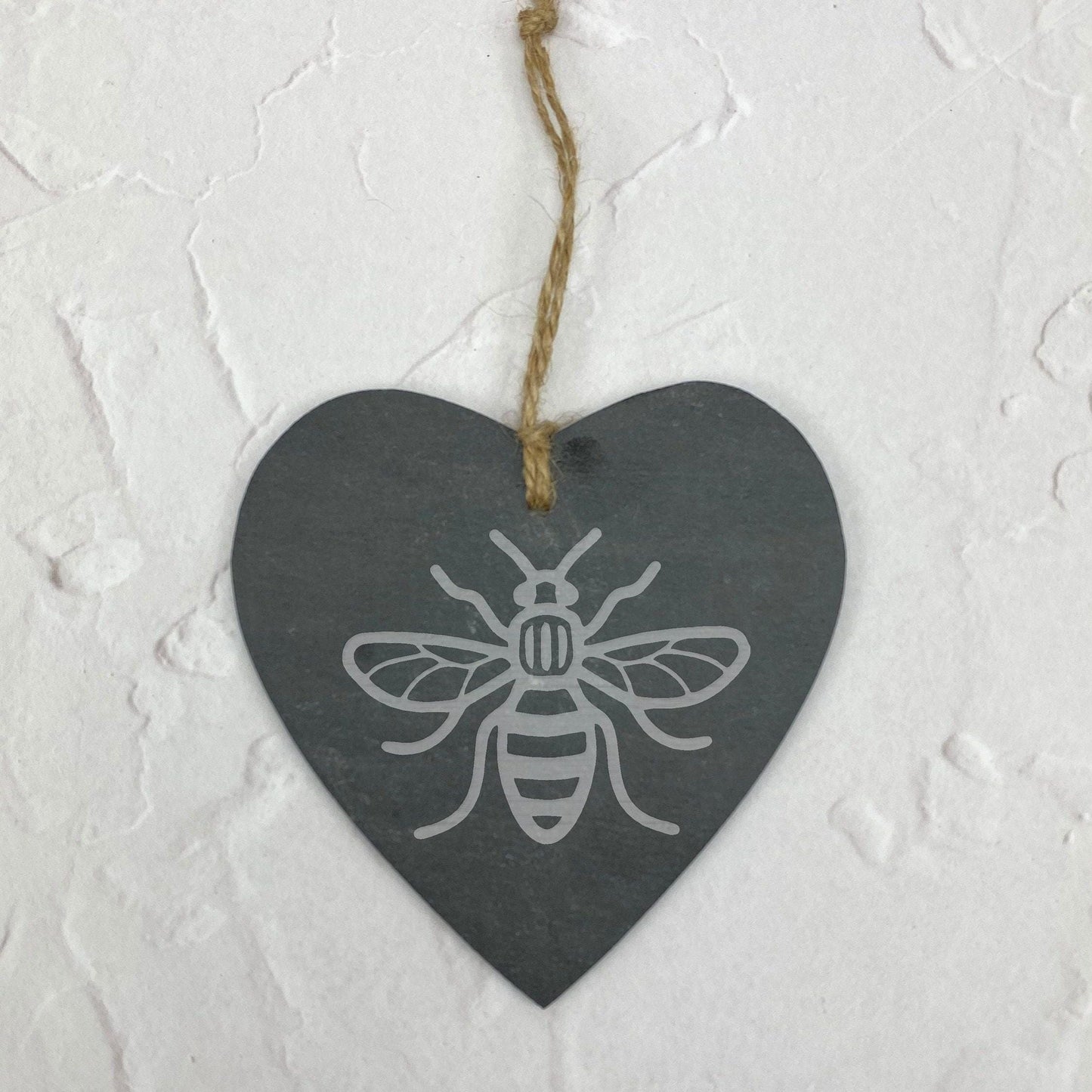 Manchester Bee - Slate Heart Plaque
