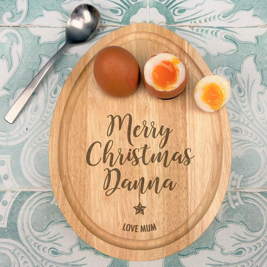 Christmas Egg & Soldiers Breakfast Board - Xmas Personalised Gift