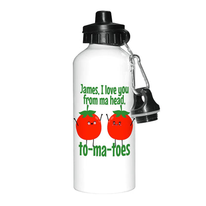Love You Tomato Personalised Water Bottle Valentine's Day Boyfriend Girlfriend Gift Partner Love