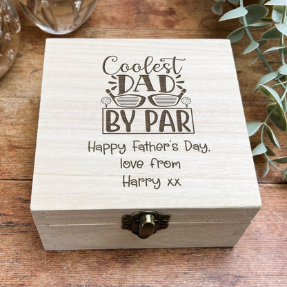 a wooden box that says coolest dad by par happy father's day love
