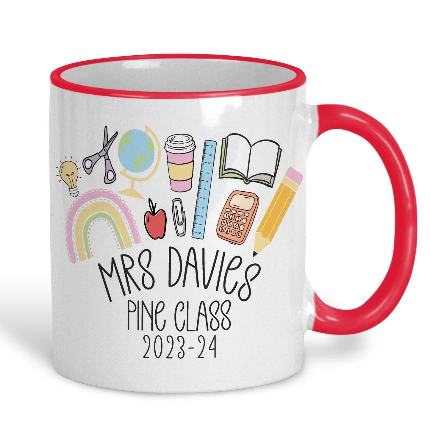 Teacher Supplies Doodles Personalised Ceramic Mug
