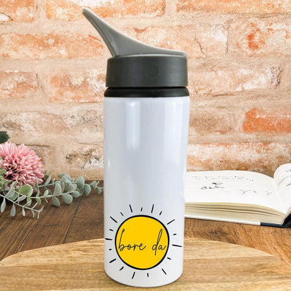 Bore Da Good Morning - Welsh Language Dialect - Personalised Water Bottle