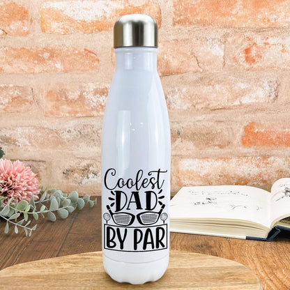 Coolest Dad By Par Father's Day Golf Joke Personalised Water Bottle Gift
