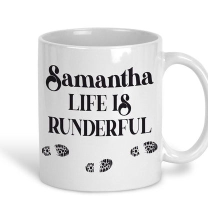 Life Is Runderful Running Runner Run Personalised Sport Mug Gift Active Fitness Marathon Hobby Race