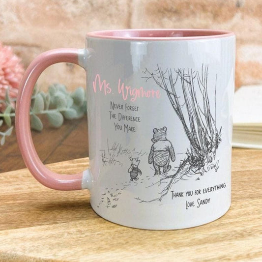 Pooh Bear & Piglet Never Forget Disney Teacher Personalised Mug