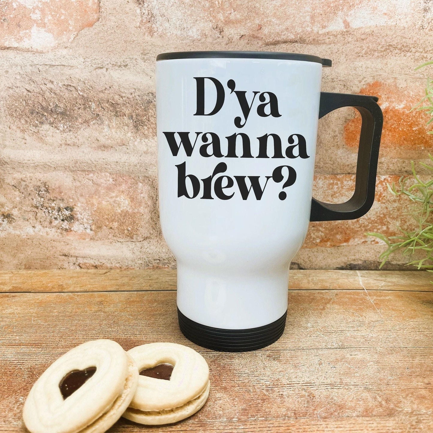 D'ya Wanna Brew Mancunian Quote - Personalised Travel Mug